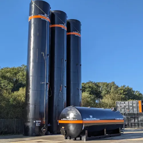 Large industrial storage tanks